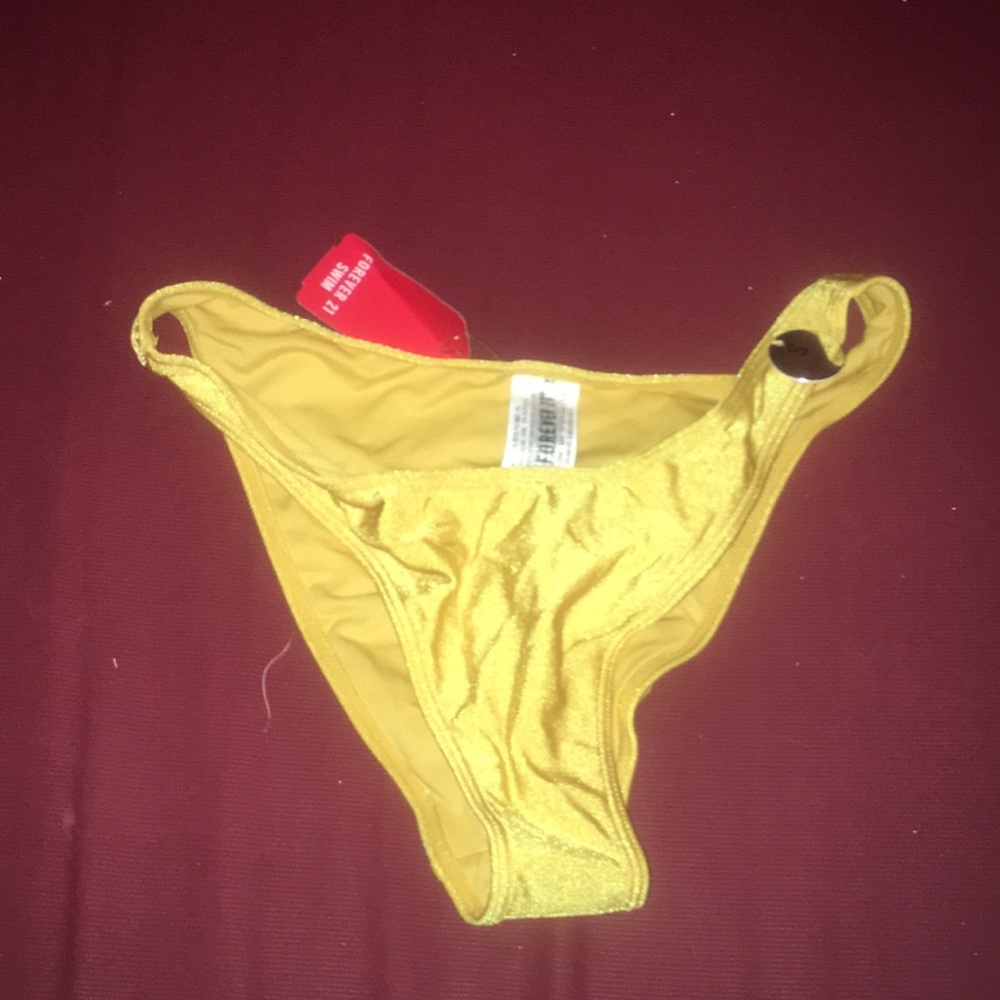 Yellow High Waisted cheeky bikini bottoms small